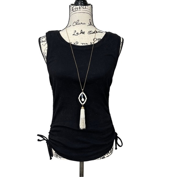 Good American Women's Rouched Tank Top Black Size 2 - Picture 4 of 13